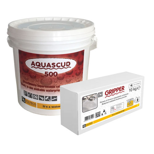 Système d'étanchéité pour balcon - AQUASCUD 500 - VOLTECO - pour trafic piétonnier / prêt à l'emploi / en polymère