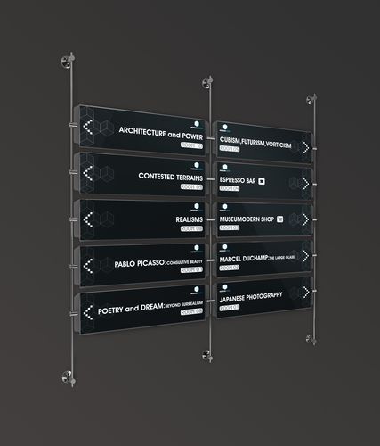 Panneau signalétique au sol - CLASSIC : EXCHANGE - Flex - mural / suspendu / acier