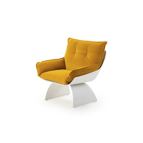 Fauteuil contemporain - Silhouette  - TURRI - en tissu / en cuir / en polyuréthane