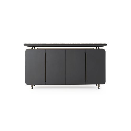 Buffet contemporain - Silhouette  - TURRI - en eucalyptus / en métal / en cuir