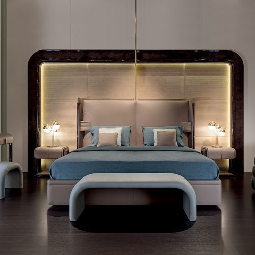 Lit king size - Eclipse  - TURRI - contemporain / tapissé / avec tête de lit