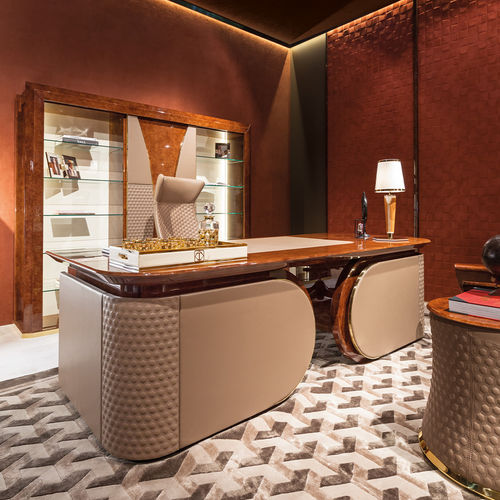 Bureau sur pied - Vogue  - TURRI - contemporain / en bois laqué brillant / en cuir