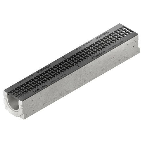 Caniveau à grille - FASERFIX STANDARD - HAURATON - avec pente / en béton fibré / grille en métal