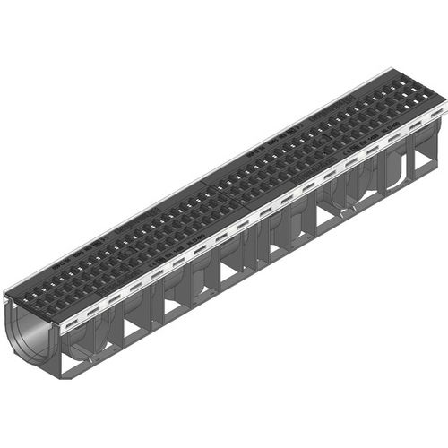 Caniveau à grille - RECYFIX PLUS X - HAURATON - en polypropylène / grille en fer / pour espace public