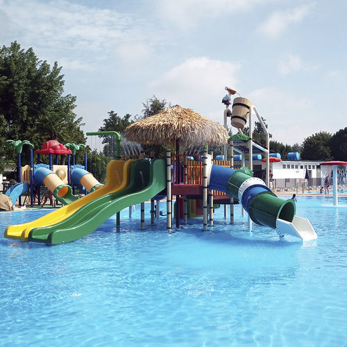 Toboggan droit - PLAYSLIDE - TECNOPISCINE INTERNATIONAL - tournant / pour parc aquatique / en acier inoxydable