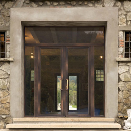 Porte d'entrée - IRON LINE - CIPRIANI SERRAMENTI - en bois / en aluminium / battante
