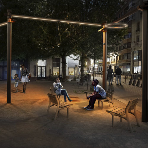 Luminaire sur mât - NIGHT LOUNGE - GROUPE RAGNI - à LED / linéaire / circulaire