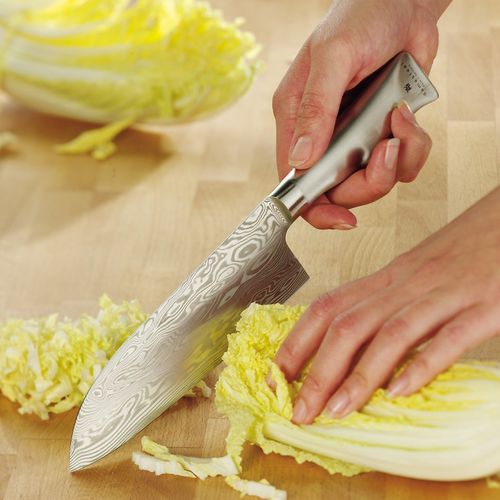 Couteau de cuisine avec manche en métal - DAMASTEEL : 18.9194.9998 - WMF - avec lame en acier damassé