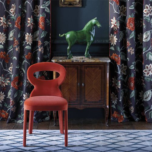 Tissu pour rideaux - ANJOLIE DE NOVO   - Zoffany - pour store enrouleur / à fleurs / en lin