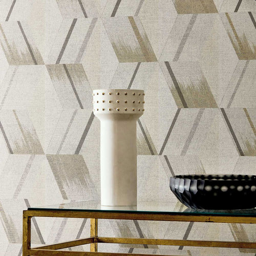 Papier peint contemporain - RHOMBI  - Zoffany - à motif géométrique / aspect tissu / vert