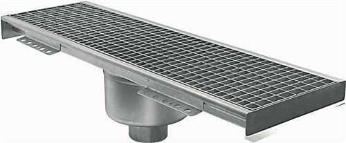 Caniveau à grille - VGR.XXX0 SV SERIES - VERTICAL - OFFICINA MECCANICA LEONI s.r.l. - en acier inox / pour bâtiment tertiaire / de sol