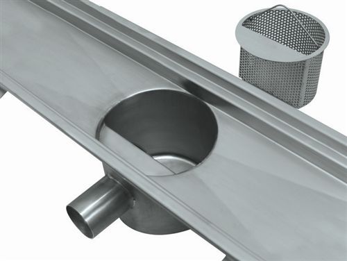 Caniveau à grille - VGR.XXXX0 SV SERIES - HORIZONTAL - OFFICINA MECCANICA LEONI s.r.l. - en acier inox / de sol
