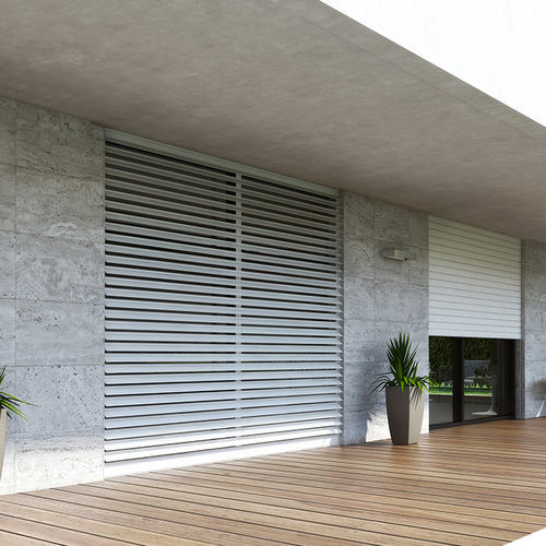 Volet roulant - ORIENTA - MV LINE - à lames / en aluminium extrudé / aspect bois