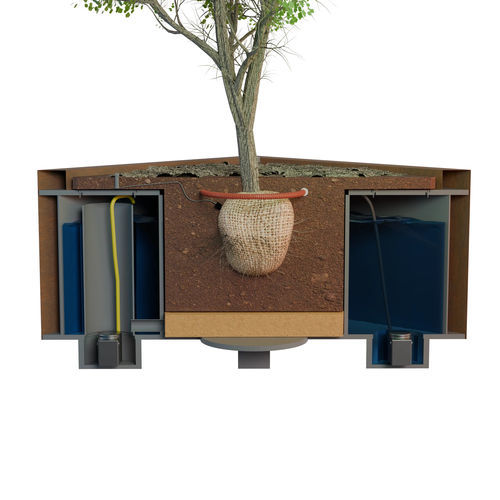 Jardinière en bois - TYPE 1500-900 - ACO - rectangulaire / carrée / avec arrosage automatique