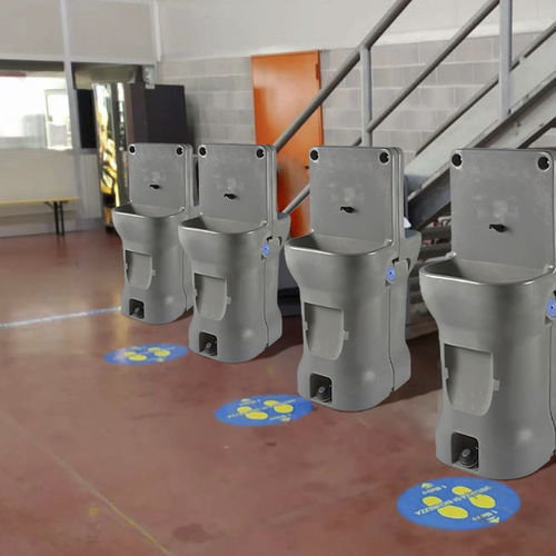 Lave-mains sur pied - Aquastand - SEBACH - rectangulaire / en polyéthylène haute densité PEHD / pour espace public