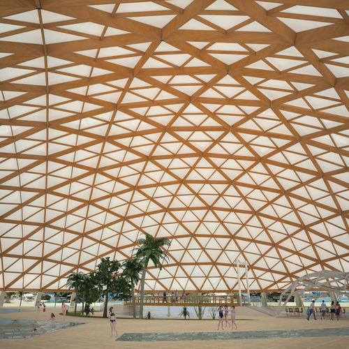 Charpente en bois lamellé-collé - SPACEWOOD DOME - WOOD SYSTEM INTERNATIONAL SRL - ferme / pour abri / pour espace public