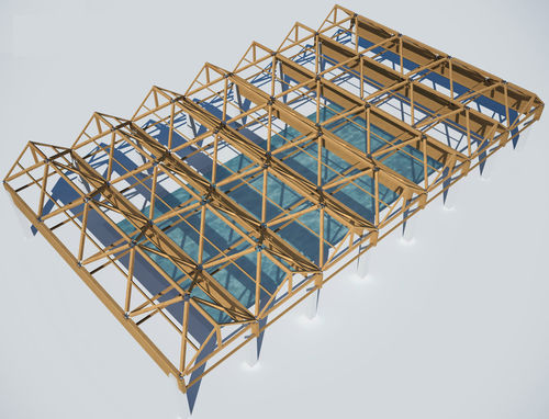 Charpente en bois lamellé-collé - SPACEWOOD - WOOD SYSTEM INTERNATIONAL SRL - pour piscine publique