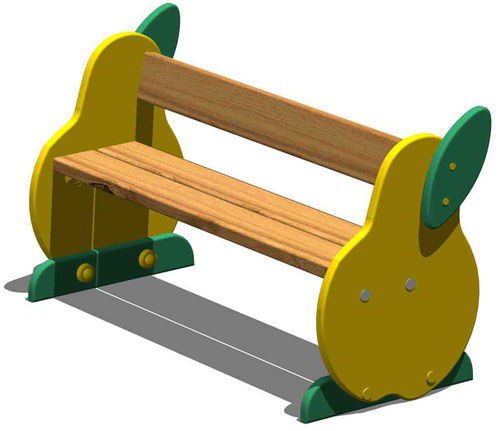 Banc de jardin design original - 017106 - LEGNOLANDIA - en pin / en polyéthylène / pour enfant