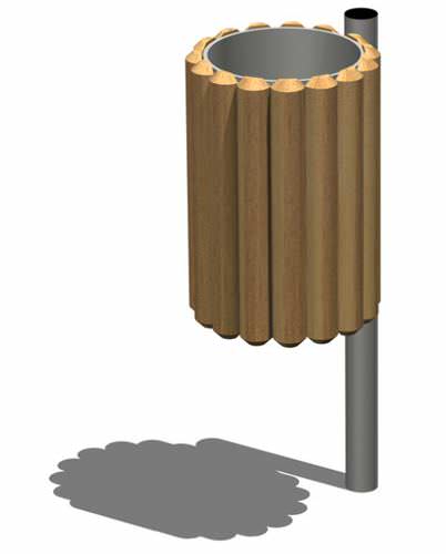 Poubelle publique - 153002 - LEGNOLANDIA - encastrable / en bois / sans couvercle