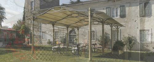 Pergola autoportée - 045080 - LEGNOLANDIA - en bois / couverture en toile