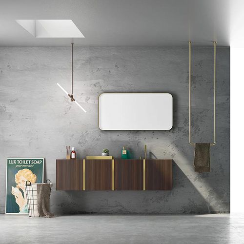Meuble vasque suspendu - OPERA - ALTAMAREA - en bois massif / contemporain / avec miroir