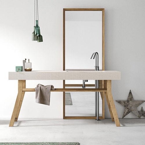 Meuble vasque à poser - ARIA - ALTAMAREA - en chêne / contemporain / avec miroir