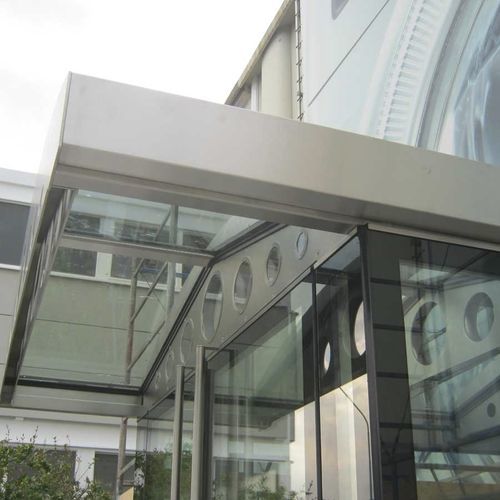 Auvent d'entrée - GLASSMURA - MURA - en aluminium / en verre / plat