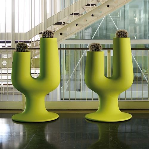 Jardinière en polyéthylène - CACTUS - PLUSt COLLECTION - design original / pour espace public / blanche