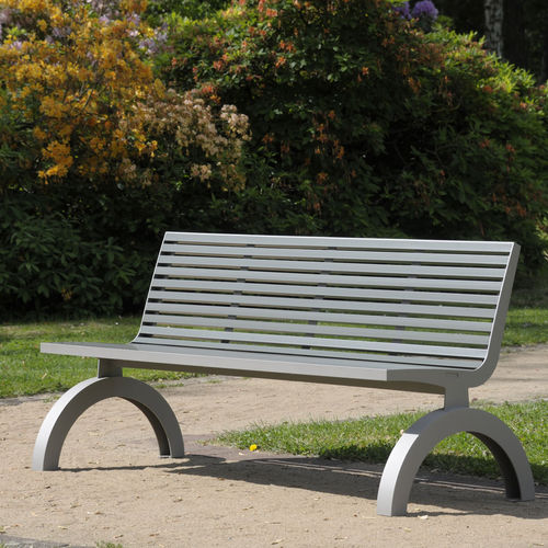 Banc public contemporain - COMFONY 140 - BENKERT BÄNKE - en acier à revêtement par poudre / en aluminium / en PET