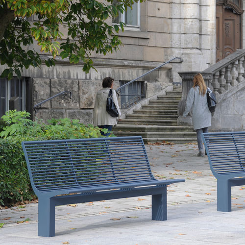 Banc public contemporain - SIARDO 70R - BENKERT BÄNKE - en acier à revêtement par poudre / avec dossier / sans accoudoirs