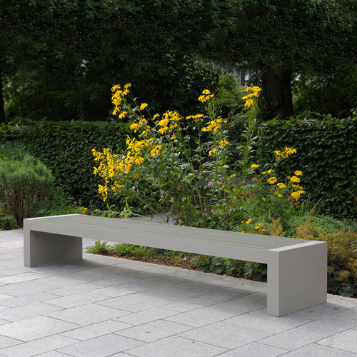 Banc public contemporain - COMFONY 40 - BENKERT BÄNKE - en aluminium / en acier inoxydable laqué / 100% recyclable
