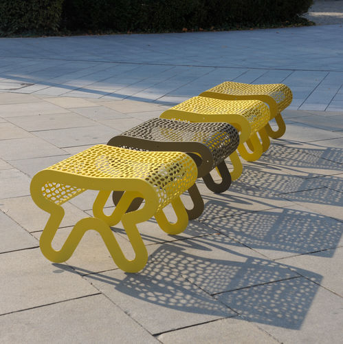 Tabouret contemporain - CHALIDOR 400 - BENKERT BÄNKE - en acier / avec piètement en acier inoxydable laqué / pour espace public