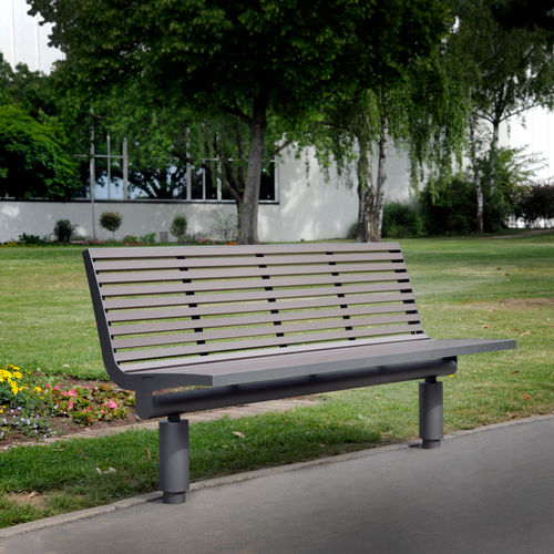 Banc public contemporain - COMFONY 400 - BENKERT BÄNKE - en mélèze / en acier inoxydable / en aluminium thermolaqué