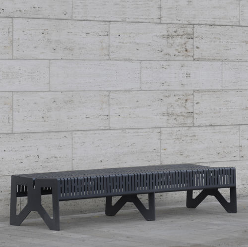 Banc public contemporain - CHALIDOR 100 - BENKERT BÄNKE - en acier inoxydable laqué / sans dossier / sans accoudoirs