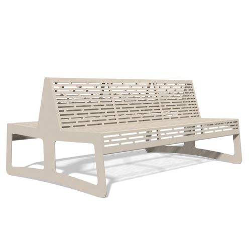 Banc public contemporain - CHALIDOR 200 - BENKERT BÄNKE - en acier inoxydable laqué / avec dossier / à double assise