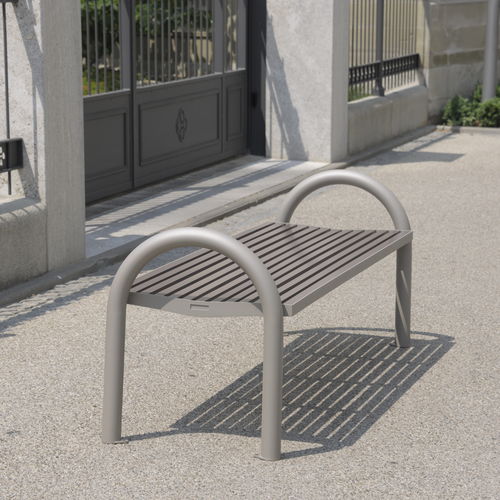 Banc public contemporain - COMFONY 150 - BENKERT BÄNKE - en acier à revêtement par poudre / en aluminium / sans dossier
