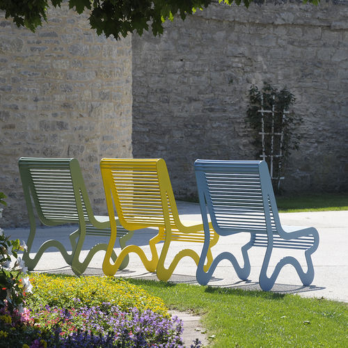 Chaise contemporaine - SIARDO 10R - BENKERT BÄNKE - d'extérieur / en acier inoxydable laqué / à dossier haut