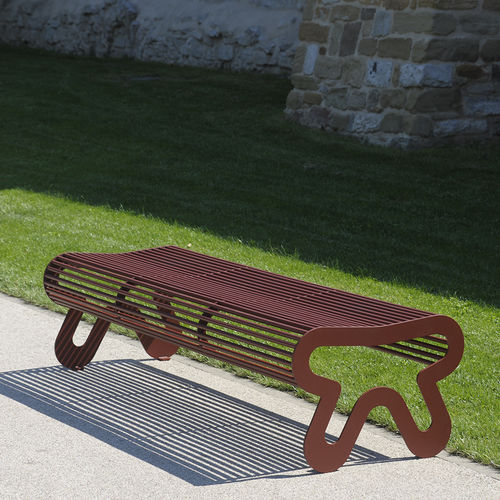 Banc public contemporain - SIARDO 10R - BENKERT BÄNKE - en acier à revêtement par poudre / sans dossier / sans accoudoirs