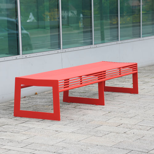 Banc public contemporain - SIARDO 30R - BENKERT BÄNKE - en acier inoxydable laqué / 100% recyclable