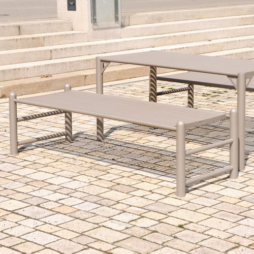 Banc public contemporain - SIARDO 130R - BENKERT BÄNKE - en acier inoxydable laqué / sans dossier / sans accoudoirs