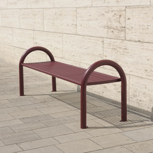 Banc public contemporain - SIARDO 150R - BENKERT BÄNKE - en acier à revêtement par poudre / sans dossier / avec accoudoirs