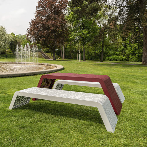 Table contemporaine - CHALIDOR 700 - BENKERT BÄNKE - en acier inoxydable / avec piètement en acier inoxydable / rectangulaire