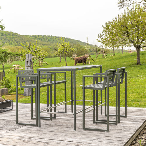Ensemble table et chaises contemporain - CHALIDOR 600 L - BENKERT BÄNKE - d'intérieur / d'extérieur / en inox