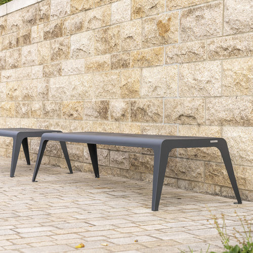 Banc public contemporain - CHALIDOR 800 - BENKERT BÄNKE - en acier inoxydable / sans dossier / sans accoudoirs