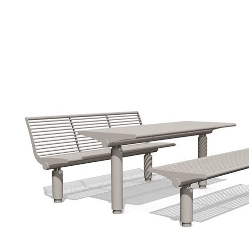 Table de pique-nique contemporaine - SIARDO 400R  - BENKERT BÄNKE - en acier inoxydable / rectangulaire / professionnelle
