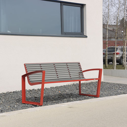 Banc public contemporain - COMFONY 160 - BENKERT BÄNKE - en acier inoxydable / en aluminium / en PET