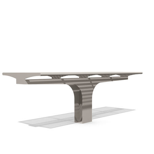 Table de pique-nique contemporaine - SIARDO S20R - BENKERT BÄNKE - en acier inoxydable / avec piètement en acier inoxydable / rectangulaire