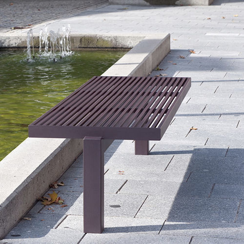 Banc public contemporain - SICORUM M400 - BENKERT BÄNKE - en acier inoxydable / sans dossier / sans accoudoirs