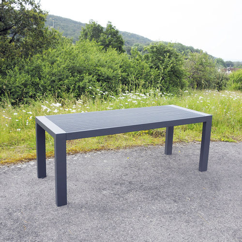 Table contemporaine - SICORUM M100 - BENKERT BÄNKE - en acier inoxydable laqué / avec piètement en acier inoxydable laqué / rectangulaire