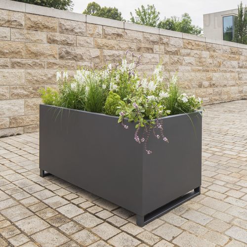 Table à Manger Carrée 60 Cm Pied Noir Et Revêtement Béton Gris